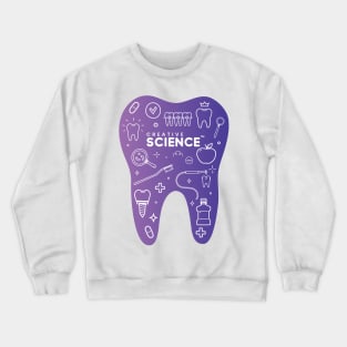 Dentistry: Purple Tooth With Icons Crewneck Sweatshirt